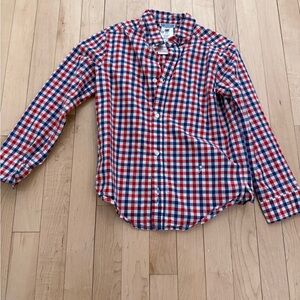 Jacadi Red and Blue Plaid Button Down Shirt